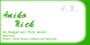 aniko mick business card
